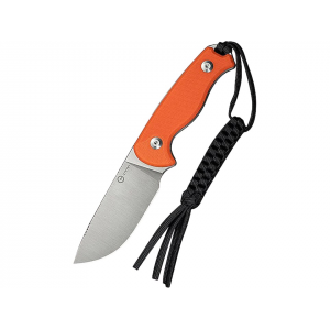 CIVIVI Timberbark Fixed Blade Knife 3.2" Drop Point Sandvik 14C28N Satin Blade G-10 Handle Orange - Civivi