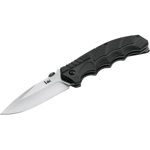 HK SFP Tactical Pocket Knife 3.6" Spear Point D2 Stonewashed Blade Polypropylene Handle Black - Hk