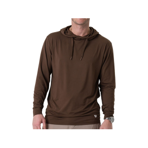 BURLEBO Men's Performance Hoodie Heather Brown Large