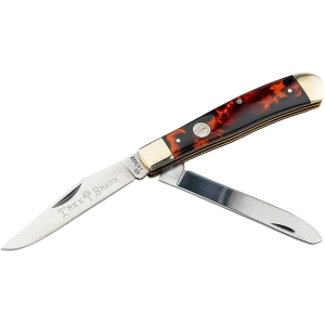 Boker Knives Traditional Series 2.0 Trapper Pocket Knife 3.25" Clip and Spey Point D2 Satin Blade Tortoiseshell Handle Brown - Boker Knives