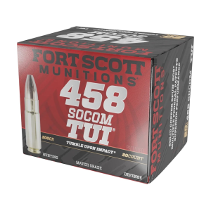 Fort Scott Munitions TUI 458 Socom Ammo 300 Grain Solid Lead Free Box of 20 - Fort Scott Munitions