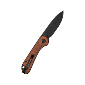 CIVIVI Elementum Slip Joint Pocket Knife 2.96" Drop Point Sandvik 14C28N Black Stonewash Blade Guibourtia Wood Handle Wood - Civivi