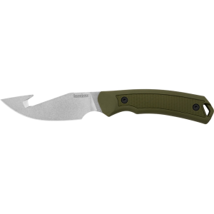 Kershaw Deschutes Fixed Blade Knife 3.9" Drop Point with Gut Hook D2 Stonewashed Blade Polypropylene Handle Olive Drab - Kershaw