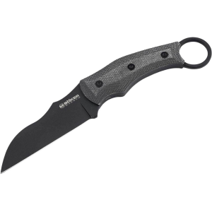 Boker Knives Straight Karambit Fixed Blade Knife 3.82" Sheepsfoot 7Cr17MoV Black Powder Coat Blade Micarta Handle Black - Boker Knives