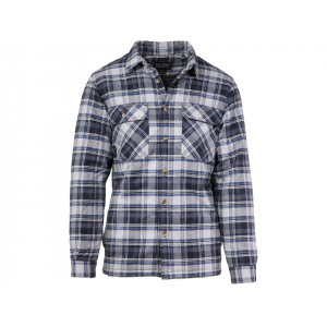 MIDWAYUSA Men's Flannel Shirt Jac Jacket Navy/Gray Medium