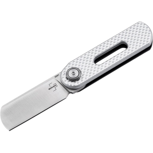 Boker Knives Ovalmoon Swivel Pocket Knife 1.85" Sheepsfoot D2 Satin Blade Aluminum Handle Silver - Boker Knives
