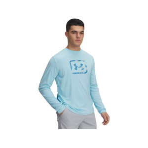 UNDER ARMOUR Men's Fish Pro Freedom Hook Shirt Stream/Ether Blue Large