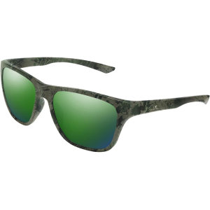 Huk Men's Swivel Polarized Sunglasses Matte Souther Tier Subphantis Frame Green Mirror Lens - Huk