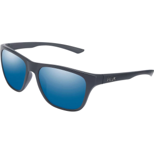 Huk Men's Swivel Polarized Sunglasses Matte Black Frame Blue Mirror Lens - Huk