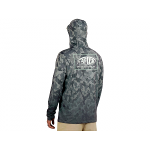 AFTCO Men's Grander Camo UVX Hoodie Gray XL