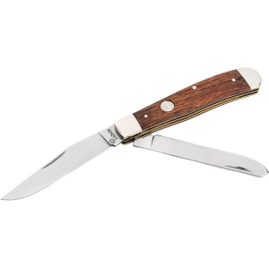 Boker Knives Traditional Series 2.0 Trapper Pocket Knife 3.27" Drop Point, Sheepsfoot 1095 Satin Blade Rosewood Handle Brown - Boker Knives