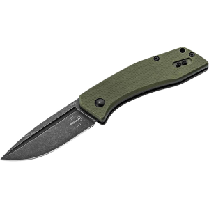 Boker Knives Worldwide 2.0 Pocket Knife 2.52" Drop Point 440C Black Stonewash Blade G-10 Handle OD Green - Boker Knives