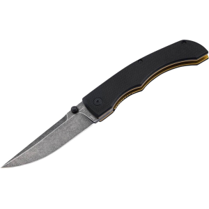 Boker Knives Poke Pocket Knife 3.58" Straightback D2 Black Stonewash Blade G-10 Handle Black - Boker Knives