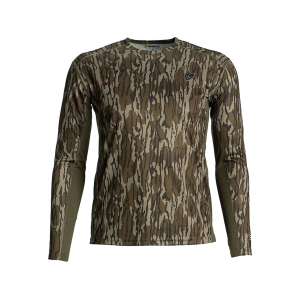 BLOCKER OUTDOORS Men's Finisher Turkey Performance Long Sleeve Crew Neck Shirt Mossy Oak Bottomland Large