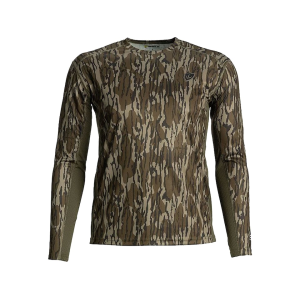 BLOCKER OUTDOORS Men's Finisher Turkey Performance Long Sleeve Crew Neck Shirt Mossy Oak Bottomland 2XL