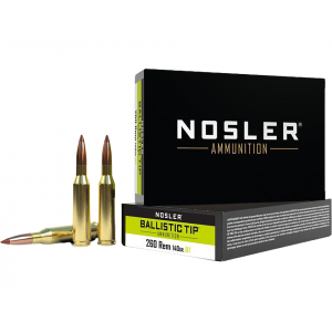 NOSLER Bt 260 Remington Ammo 140 Grain NOSLER Ballistic Tip Polymer Tip Box Of 20