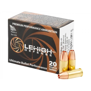 810129403503 LEHIGH Defense Maximum Expansion Carbine Specific 9mm Luger +p Ammo 118 Grain Solid Hollow Point Lead Free Box Of 20 810129403503 700184