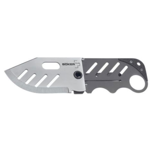 Boker Knives Credit Card Pocket Knife 2.25" Drop Point 440C Satin Blade Aluminum Handle Gray - Boker Knives