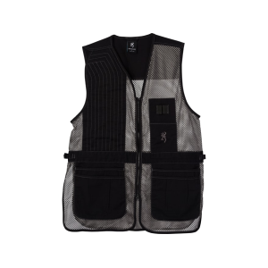 Browning Men's Trapper Creek Shooting Vest Left Hand Cotton/Polyester Black/Gray Medium - Browning