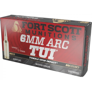 t Scott Munitions TUI 6mm Advanced Rifle Cartridge (6mm ARC) 90 Grain Solid Lead Free Box Of 20 Ammo