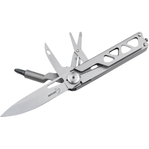 Boker Knives Specialist Half-Tool Pocket Knife 3.11" Drop Point 3Cr13 Satin Blade Stainless Steel Handle Gray - Boker Knives