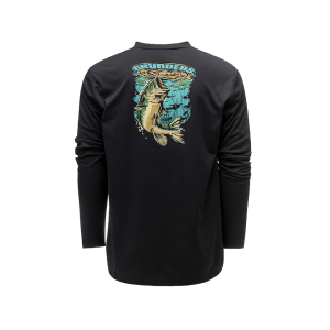 GRUNDENS Men's Bass Popper Tech T Shirt Black 2XL