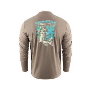 GRUNDENS Men's Bass Popper Tech T Shirt Otter 2XL