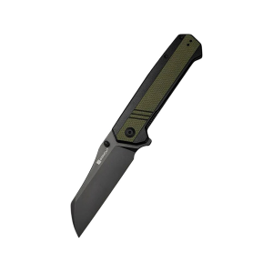 Sencut Draxor Pocket Knife 3.7" Sheepsfoot 9Cr18MoV Black Blade G-10 Handle Green/Black - Sencut