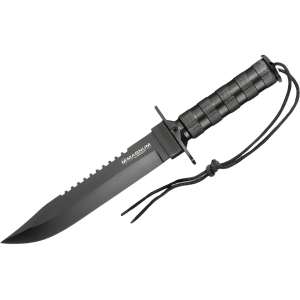 Boker Knives Survivalist Fixed Blade Knife 7.87" Clip Point 440A Black Blade Aluminum Handle Black - Boker Knives