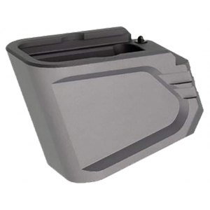 Tyrant Designs Extended Magazine Base Pad Glock 17, 22, 34, 35, 19X, 45 +5 9mm Luger, +4 40 S&W Aluminum Gray - Tyrant Designs