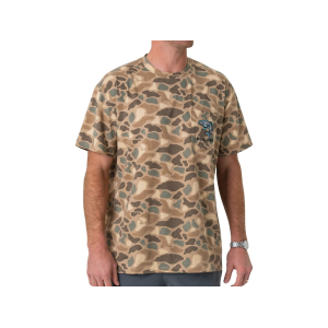 BURLEBO Men's Pocket Short Sleeve T Shirt Pintail Camo Medium