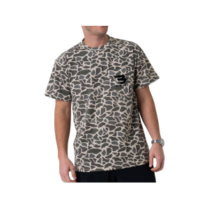 BURLEBO Men's Pocket Short Sleeve T Shirt Classic Deer Camo 2XL
