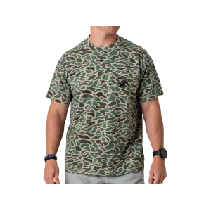 BURLEBO Men's Pocket Short Sleeve T Shirt Retro Duck Camo XL