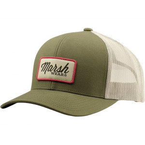 MARSH WEAR Men's Script Trucker Hat Olive One Size Fits Most