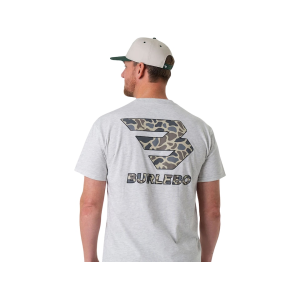 BURLEBO Men's Flying B Short Sleeve T Shirt Ash Gray Medium