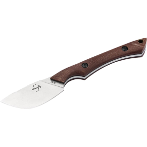 Boker Knives M.U.K Fixed Blade Knife 2.4" Drop Point Sandvik 14C28N Stonewashed Blade Micarta Handle Brown