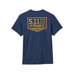 5.11 Men's Sig Sauer Crest Short Sleeve T Shirt Pacific Navy Medium