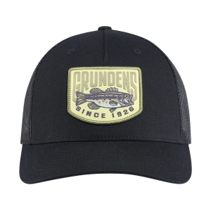 GRUNDENS Men's Bass Patch Trucker Hat Black One Size Fits Most