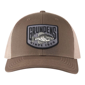 Grundens Men's Crappie Patch Trucker Hat Driftwood/Khaki One Size Fits Most - Grundens
