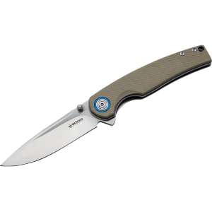 Boker Knives Rekin Pocket Knife 3.19" Drop Point 440A Satin Blade G-10 Handle Brown - Boker Knives