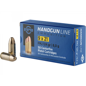  9x21mm 124 Grain Full Metal Jacket Box Of 50 Ammo