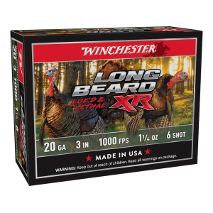 Winchester Long Beard XR Turkey 20 Gauge Ammo 3 #6 Copper Plated Lead Shot 1-1/4 Oz Box Of 10 chester Long Beard XR Turkey 20 Gauge 3 #6 Copper Plated Lead Shot 1-1/4 Oz Box Of 10 Ammo