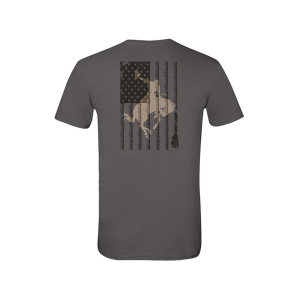 HOOEY Men's Bronc Flag Short Sleeve T Shirt Charcoal 3XL