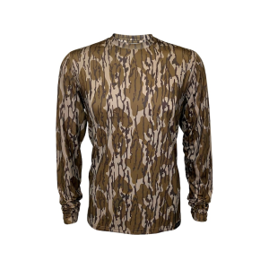 MIDWAYUSA Men's Ambush Long Sleeve T Shirt Mossy Oak Original Bottomland Large