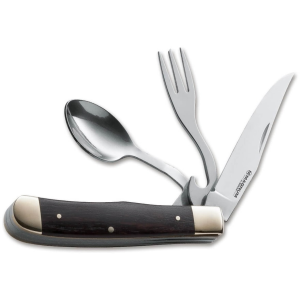 Boker Knives Bon Appetite Pocket Knife 3.31" Clip Point 440A Stainless Satin Blade Pakka Wood Handle Brown - Boker Knives