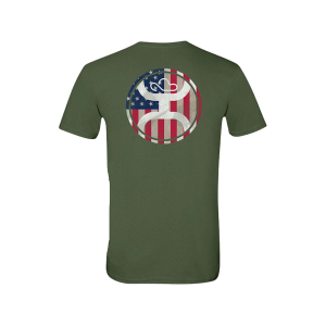 HOOEY Men's 2.0 USA Circle Short Sleeve T Shirt Military Green 2XL