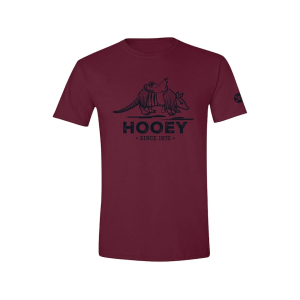 HOOEY Men's Armadillo Short Sleeve T Shirt Maroon 3XL