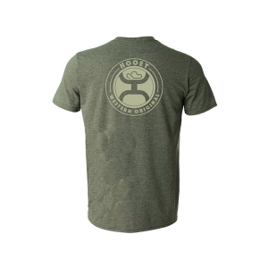 HOOEY Men's Outline Circle Short Sleeve T Shirt Heather Military Green Medium