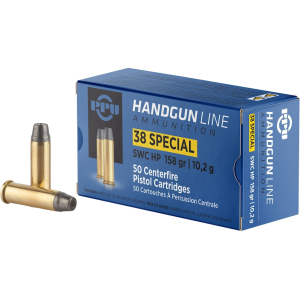 PPU 38 Special Ammo 158 Grain Semi-Wadcutter Hollow Point Box of 50