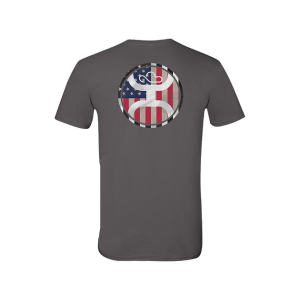 HOOEY Men's 2.0 USA Circle Short Sleeve T Shirt Charcoal 3XL